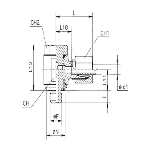 Угольник banjo с уплотнительным кольцом TN111GG M 10 мм TN111GG-10LM
