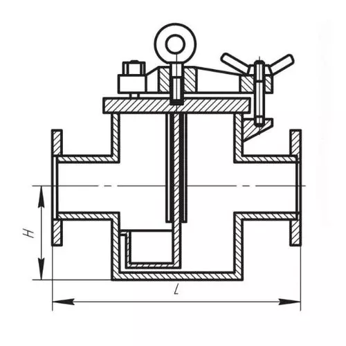 Сварная фланцевая проходная грязевая коробка медная 100x0.25 мм 594-03.130-2 ГОСТ 5.5423-80